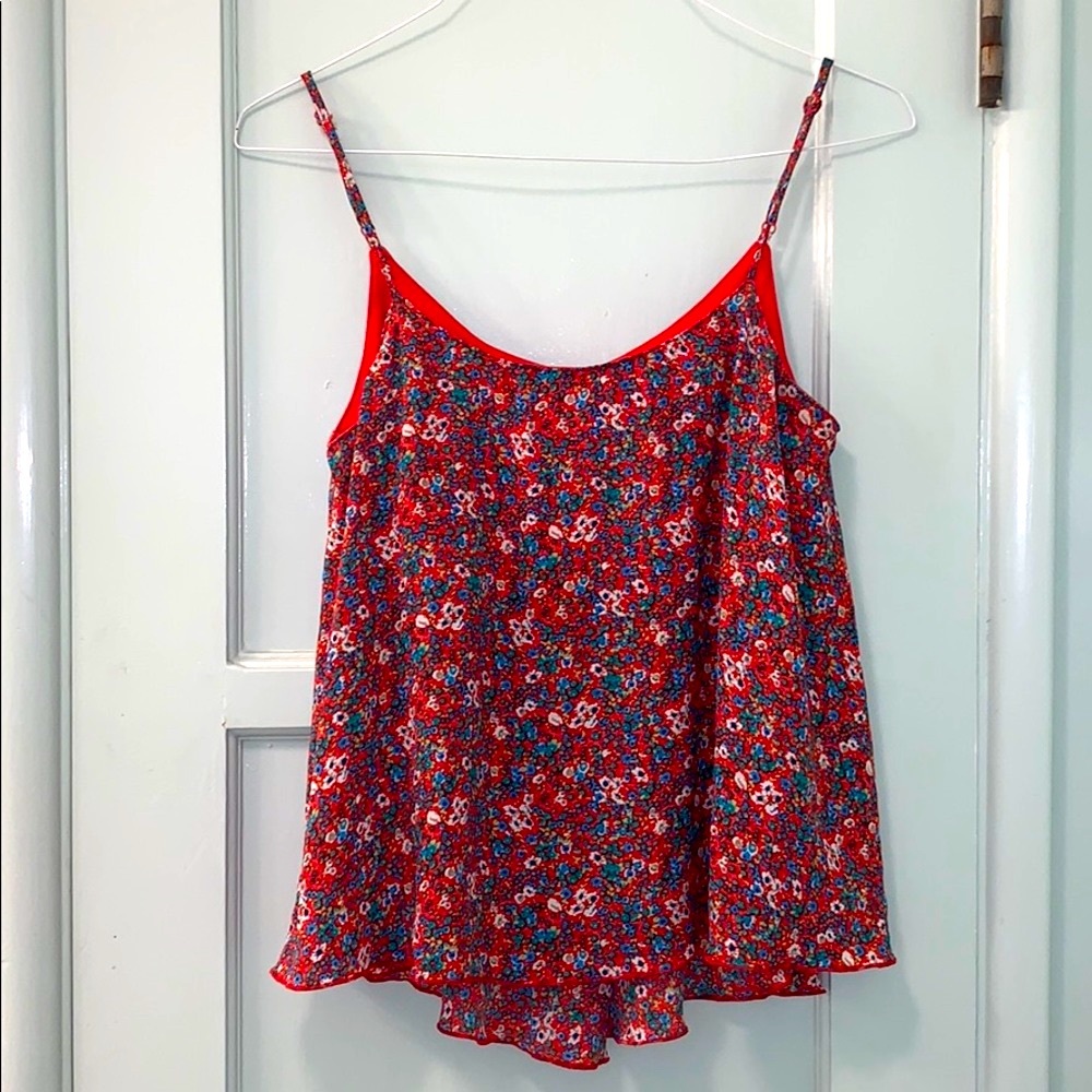 Red Floral Top